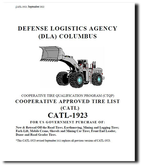 Cooperative Approved Tire List cover image. Cover of document with text and a drawing of a tire. 